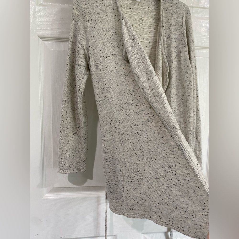 J Jill Pure Jill Womens Cozy Neutral Minimalist Open Front Tie Cardigan Size S - Picture 7 of 8